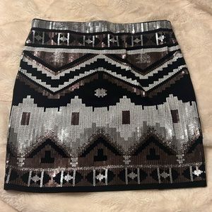 Express Sequin Mini Skirt